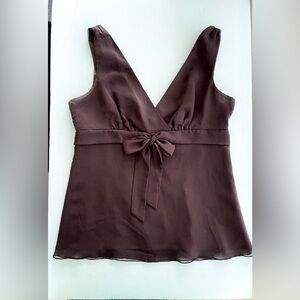 GAP v neck Brown Sleeveless light flowy Blouse tank top women’s small